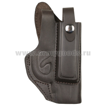 Кобура под ПМ формованная с запасной обоймой ПК-24 коричневая