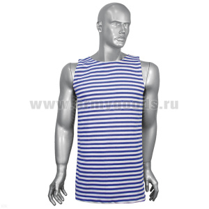 Майка-тельняшка интерлок голубая (беленая)