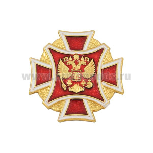 Значок мет. Красный крест с орлом РФ (d=2.5 см)