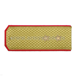 Погоны парадные золотые (шелк) с красн. кантом, вышит. канителью (прапорщик)