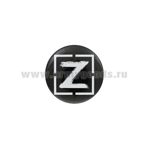 Значок сув. пласт. мал. Z (в квадрате) черн фон