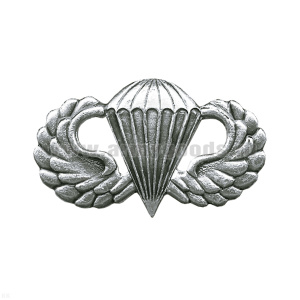 Значок мет. Парашют с загнут. крыльями (мал.) серебр.