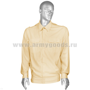 Рубашка форм. офиц. мужская (дл.рук.) кремовая р-ры с 37 по 46