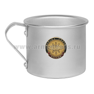 Кружка алюминиевая с мет. накладкой 0,5 л. Войска связи