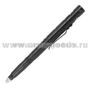 Ручка шариковая тактическая с фонариком и ножом (в комплекте стержень и 2 батарейки)
