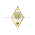 Значок мет. Ромб Академия ФСО (с накладкой) золотой кант (хол эм)