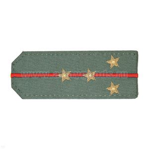 Погоны из рубаш. ткани оливк. с вышит. 1 красн. просв., вышит. канителью (капитан)