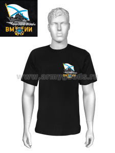 Футболка с вышивкой на груди ВМИИ, черная