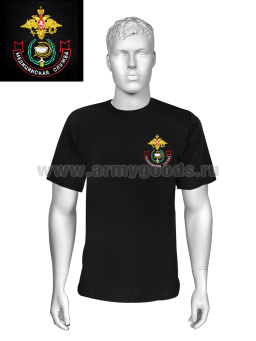 Футболка с вышивкой на груди Медицинская служба, черн.