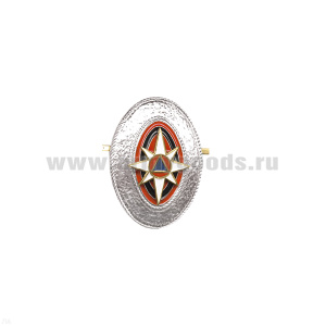 Кокарда мет. МЧС рядовой состав (гладкая) серебр.