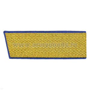 Погоны парадные зол. мет. со скошенным верхним краем (васильковый кант) 17 см
