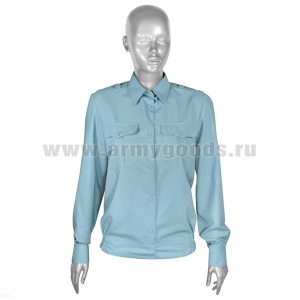 Рубашка форм. офиц. женская (дл.рук.) голубая МЧС