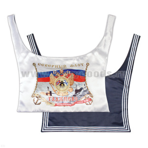 Гюйс ДМБ с рисунком Гаджиево Подводные силы СФ (сублимация) шелк темный