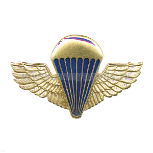 Значок мет. Парашют с прямыми крыльями (бол.) зол.