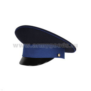 Фуражка с высокой тульей ФСБ нов/обр иссиня-черная с васильковым кантом