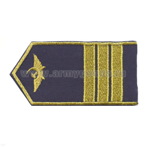 Погоны гражд. авиации, вышит. металлиз. нитью, синие (3 узк. лычки)