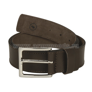 Ремень брючный кожаный (40 мм) одношпеньковый коричневый