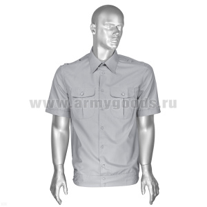 Рубашка форм. офиц. мужская (кор.рук.) серая ФСИН р-ры с 37 по 46