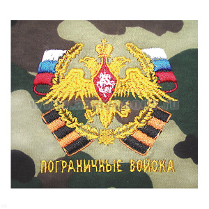 Футболка с вышивкой на груди Пограничные войска, зел. КМФ