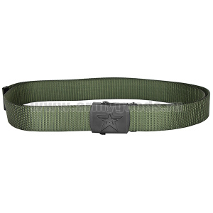 Ремень брючный тесьма (ширина 30 мм) "Юнармии" (пряжка - черная) оливковый