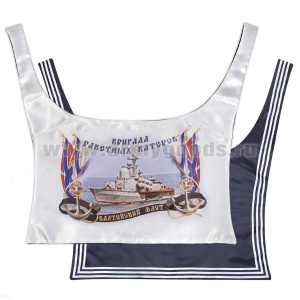 Гюйс ДМБ с рисунком Бригада ракетных катеров БФ (ракетный катер) (сублимация) шелк темный