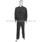 Костюм лет. МО офисный черный (ткань Rip-Stop) (ТУ 858-6291-2013) р-ры с 36 по 60