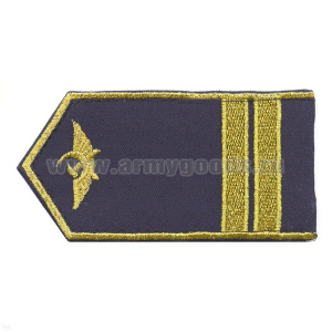 Погоны гражд. авиации, вышит. металлиз. нитью, синие (2 узк. лычки)