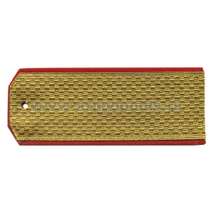 Погоны парад. зол. мет. Следственный комитет красн. кант (со шлевкой) 4,5х13,5см