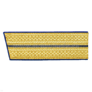 Погоны парадные зол. мет. со скошенным верхним краем (1 васильковый пр.) 17 см
