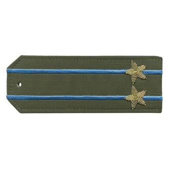 Погоны из рубаш. ткани оливк. (Rip-Stop) c 2 вышит. голуб. пр. вышит. канит. (подполковник) на костюм офисный