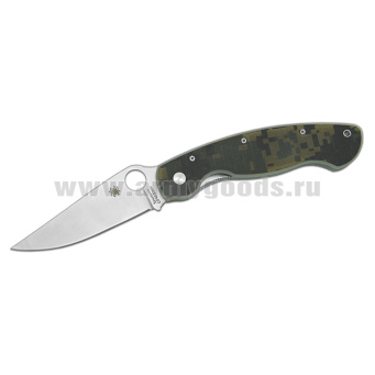 Нож Spyderco раскладной (стальной, рукоятка - пластик кмф)
