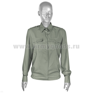 Рубашка форм. офиц. женская (дл.рук.) оливковая р-ры с 32 по 42