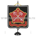 Вымпел вышит. на подставке Западный ВО (черный фон, белый кант)