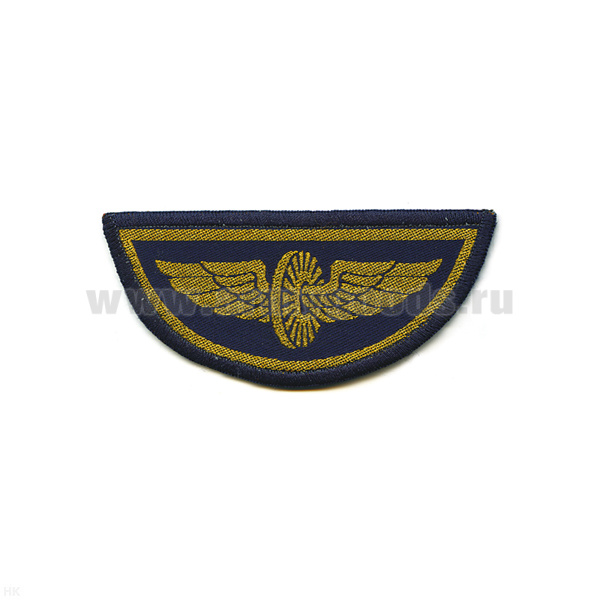 Нашивка тканая Техзнак РЖД (птичка) син.
