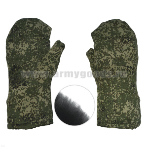 Рукавицы  тканевые "русская цифра" (нат.мех)