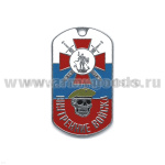Жетон (нерж. ст., эмал.) ВВ (череп в оливк. берете)
