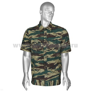 Рубашка форм. офиц. мужская (кор.рук.) "камыш" зеленый р-ры с 37 по 46