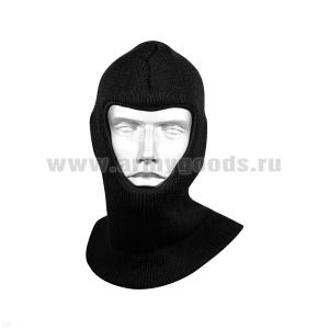 Подшлемник вязаный двойной (100 % акрил) черный М-12