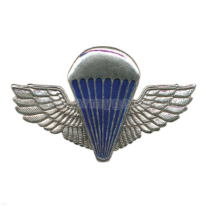 Значок мет. Парашют с прямыми крыльями (бол.) серебр.