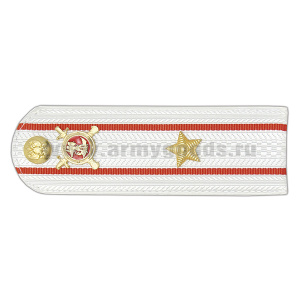 Погоны Полиции (ОВД) на белую рубашку (без канта), укомпл. мет. фурнитурой (майор) пластик