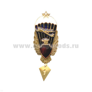 Значок мет. Парашютист (чистый с орлом, чистым красн. щитком и звездой)