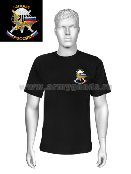 Футболка с вышивкой на груди Спецназ (мышь) черн.