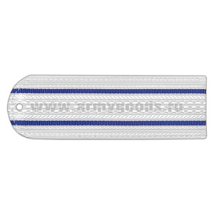 Погоны белые 2 васильк. пр. без канта Юстиция н/о на рубашку (пластик)