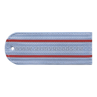 Погоны серо-голубые 2 красн. пр. без канта (Полиция на серо-голубую рубашку) нов/обр 12 см (пластик)