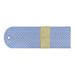 Погоны серо-голубые БЕЗ КАНТА (Полиция (ОВД) на рубашку) с нашит. металлизированным текстильным галуном (старший сержант) на пластике