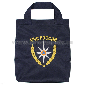 Сумка хозяйственная вышитая МЧС России (синяя)