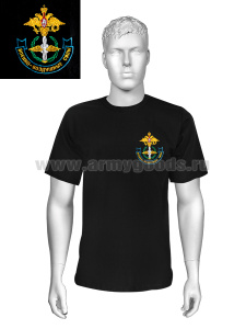 Футболка с вышивкой на груди ВВС (орел) черн.
