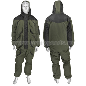 Костюм зим. "Космос" оливково-черный (фольгированный подклад на куртке)