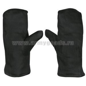 Рукавицы тканевые черные (нат.мех)
