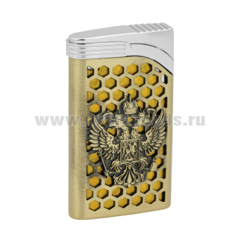 Зажигалка газовая с резным орнаментом Герб РФ